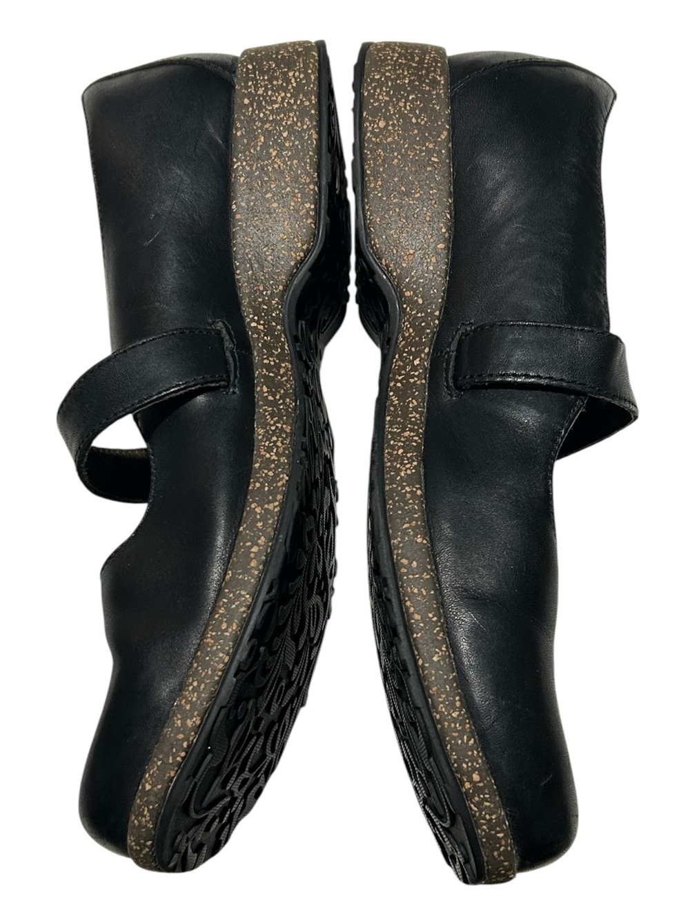 Teva Women’s Black Leather Mary Jane Shoes with Cork Wedge - SIze 8.5 Medium - Picture 2 of 7